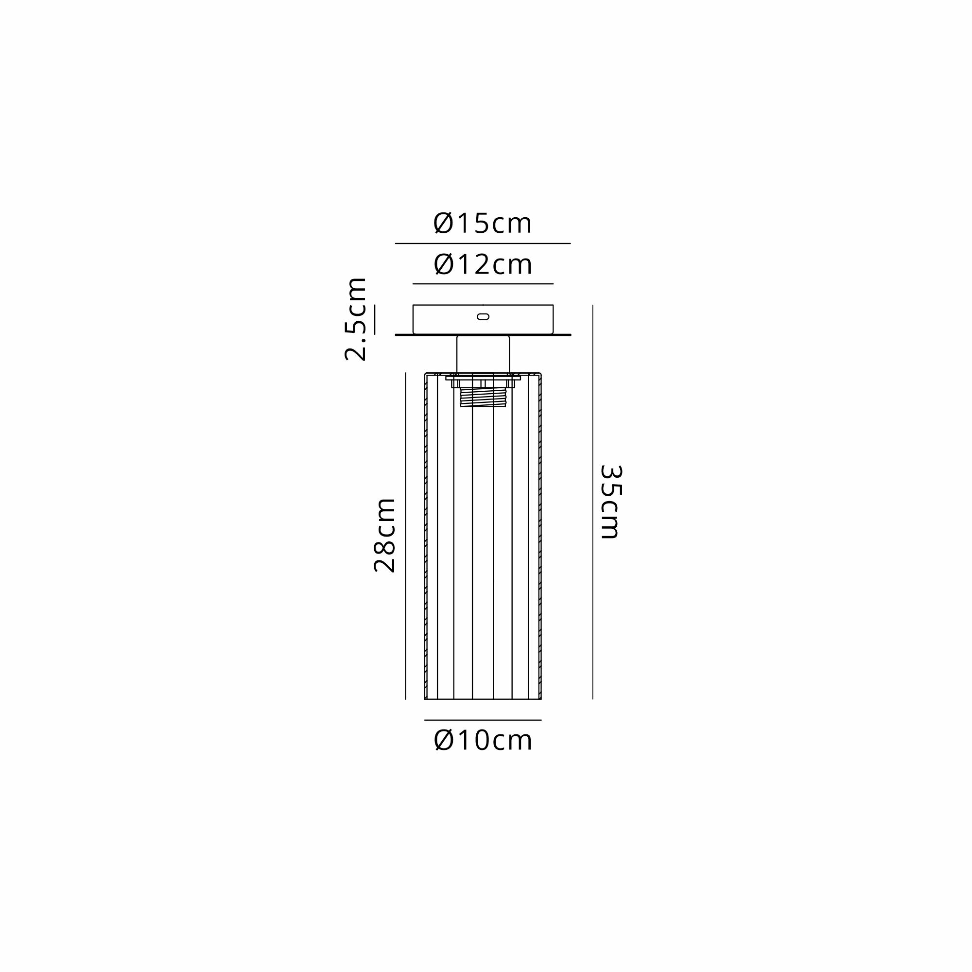 DK1423  Lori 15cm Round Ceiling Flush, 1 Light Flush Fitting E27, Satin Nickel/Smoke Ribbed Slim Tube Shades